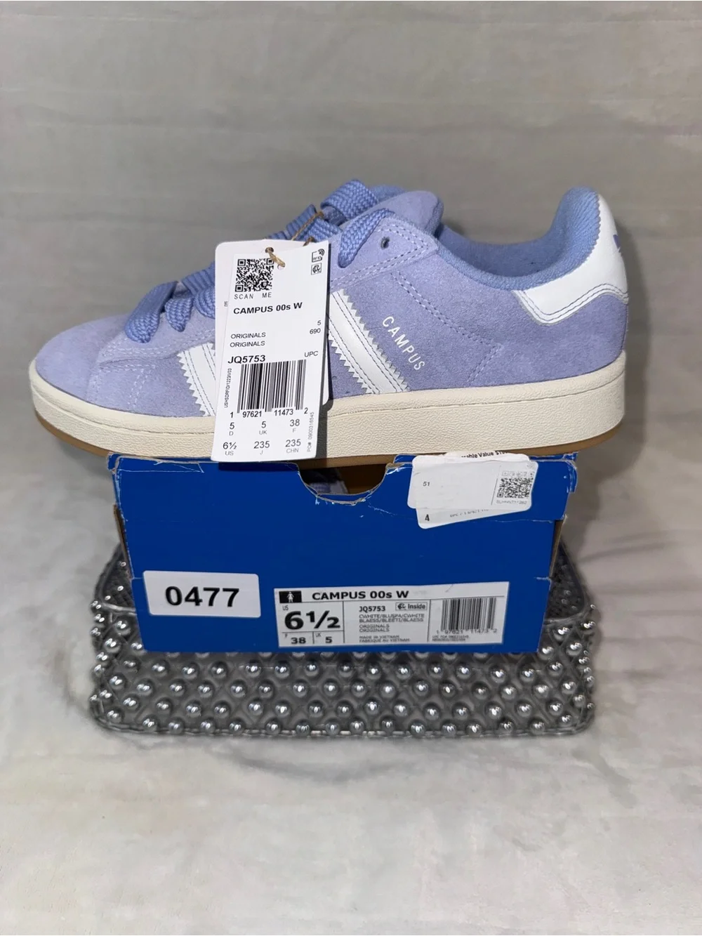 Adidas Campus 00s Lavender Spark Youth 5Y Women 6.5 JQ5753 💜👟